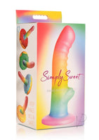 Simply Sweet Ribbed Rainbow Dildo